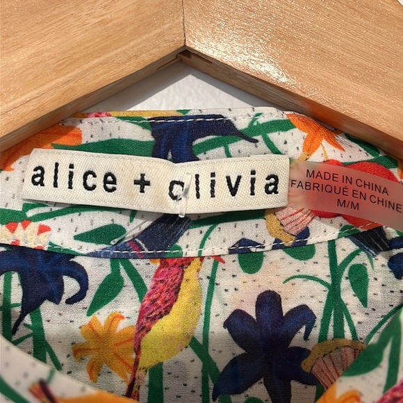 Alice + Olivia Eloise stretch silk printed Blouse - size medium - Picture 5 of 10